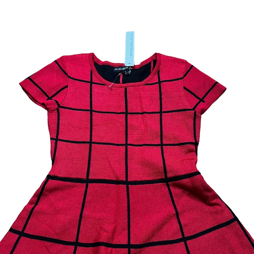 My Michelle Dress Girls’ Small Red/Black Short Sleeve - Picture 3 of 9
